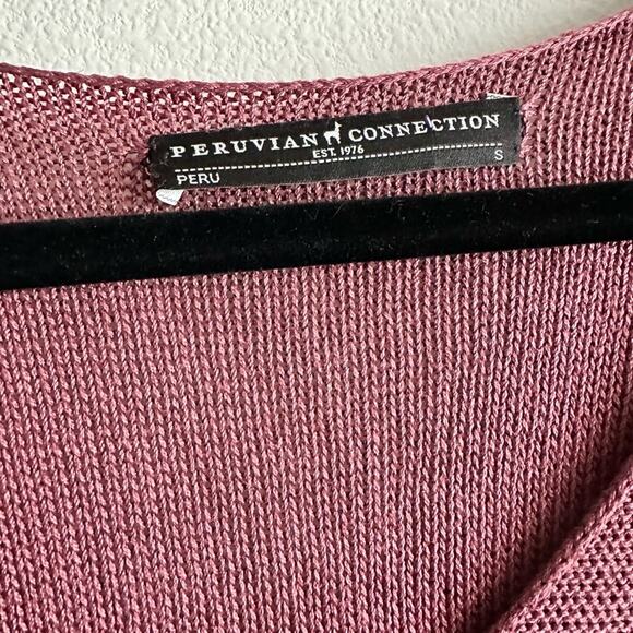 Peruvian Connection Burgundy Asymmetrical Hem Tunic Shirt Fairy Grunge Size S - Picture 2 of 6